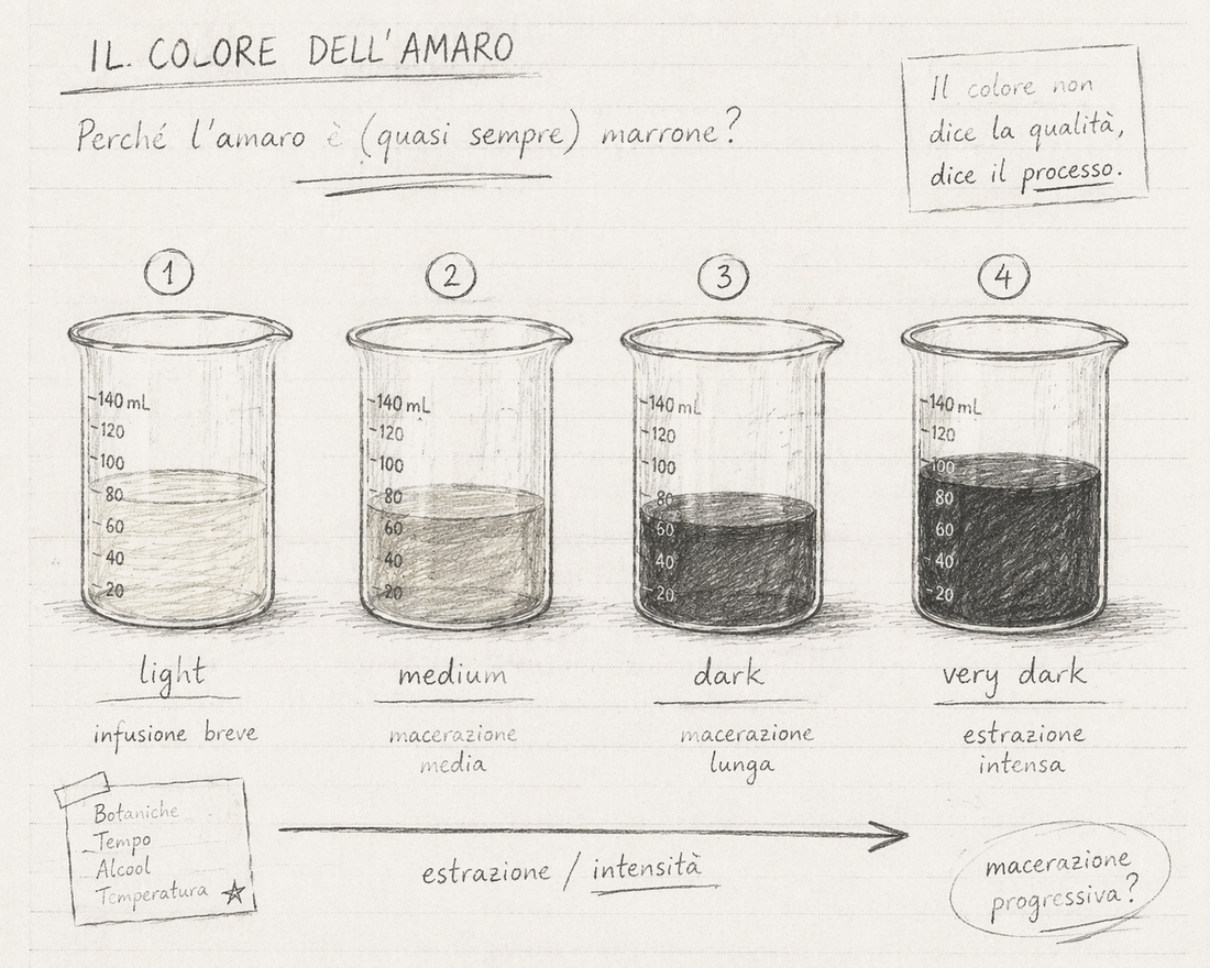 Coloranti negli amari: come riconoscere il caramello “buono” da quello industriale.